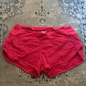lululemon athletica Red speed Shorts size 8